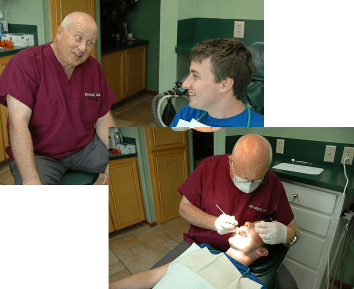 Abilene dentist Dr. Sam Spence with his patients